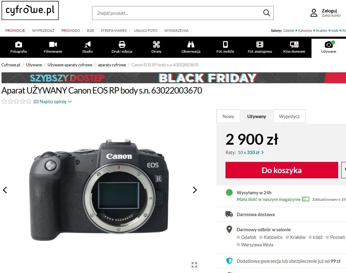 Sprawdzanie używanego aparatu przed zakupem