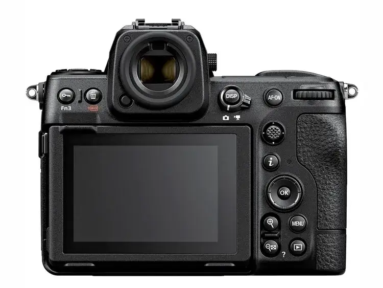 Aparat Nikon z widocznymi przyciskami AF/MF