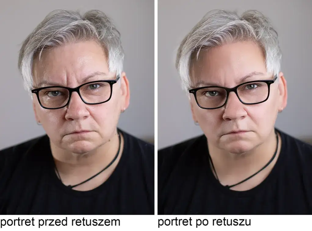 Retusz portretu Photoshop przed po