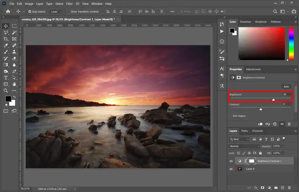 Photoshop krzywe rozjaśnianie tła