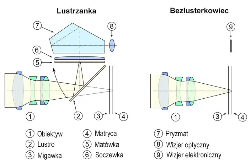 schemat budowy lustrzanki cyfrowej