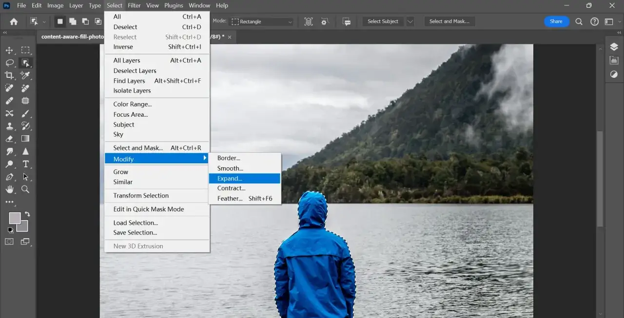 Photoshop Content-Aware Fill panel ustawienia