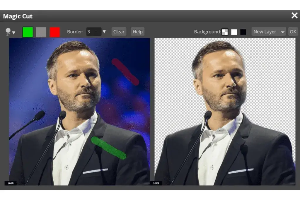 Photoshop usuwanie tła porównanie przed po
