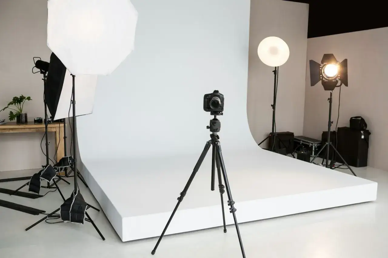 domowe studio fotograficzne smartfon statyw