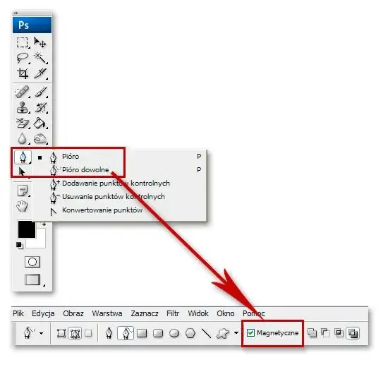 Narzędzie Pióro Photoshop ścieżka